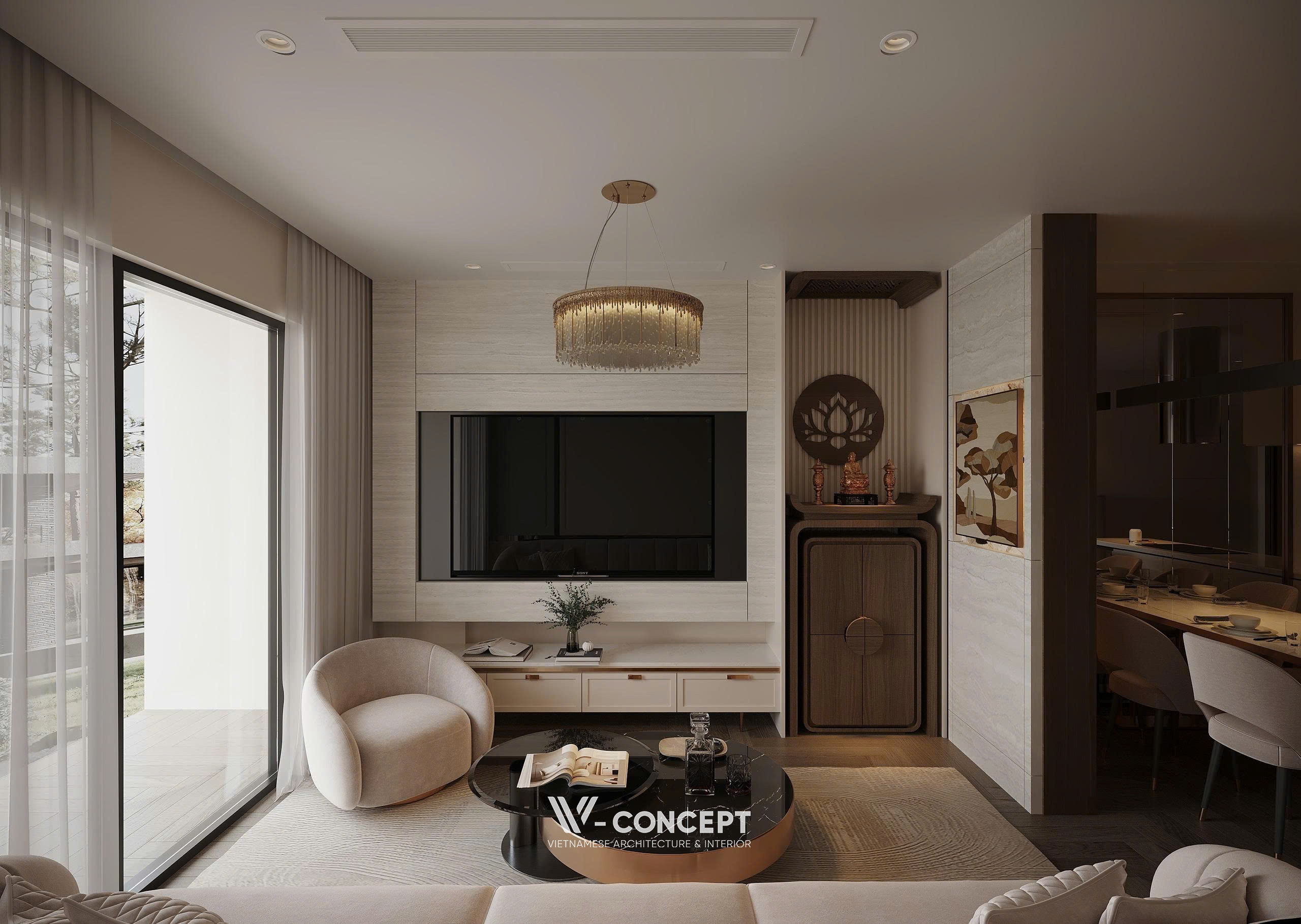 THIẾT KẾ NỘI THẤT CĂN HỘ 72m2 THE CHARM