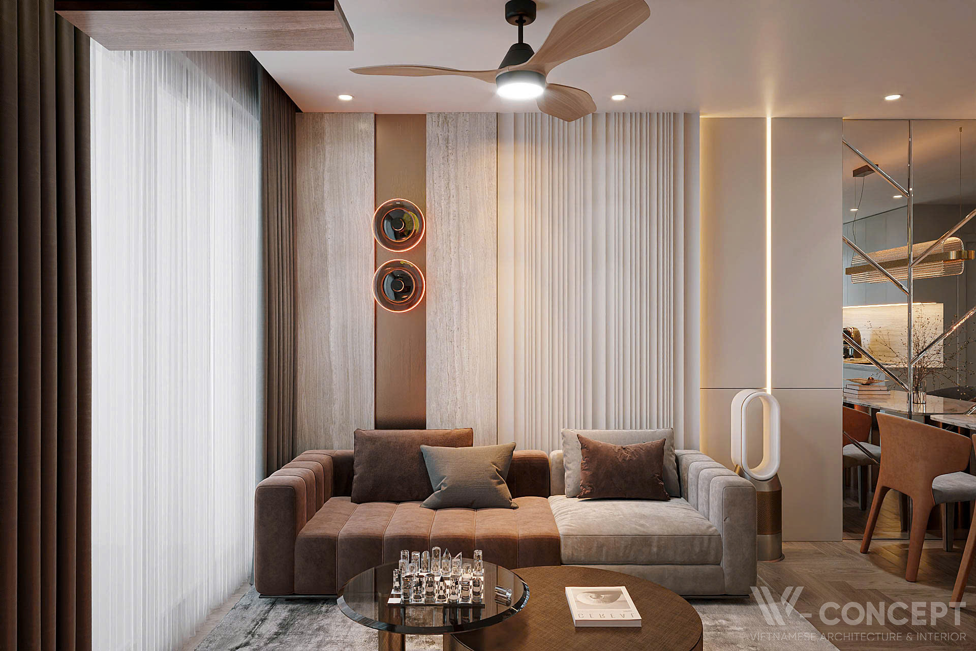 THIẾT KẾ NỘI THẤT CĂN HỘ THE NINETY 60M2
